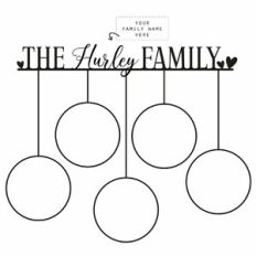 Family Tree Decor - Circle Frames - 5 People