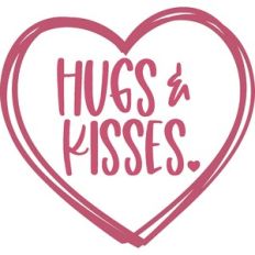 Hugs and Kisses Sketch Heart