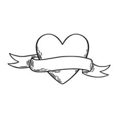 Heart with ribbon