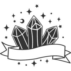 Magical Crystals with Banner