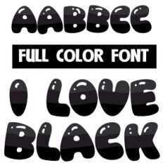 I Love Black Color Font