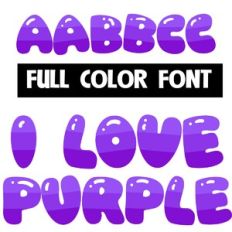 I Love Purple Color Font