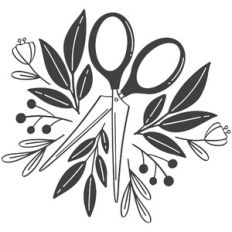 Scissors Flowers and Leaves