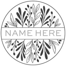 Spring Leaf Round Name Frame