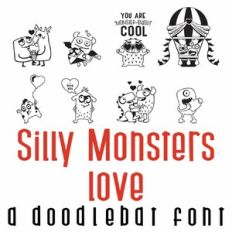 Silly Monsters Love Doodlebat Font
