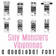 Silly Monster Valentines Doodlebat Font