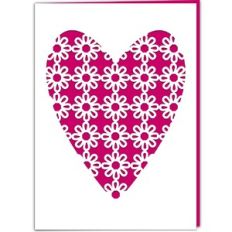Geometric Celandine Heart Card