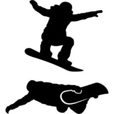 silhouette snowboarder