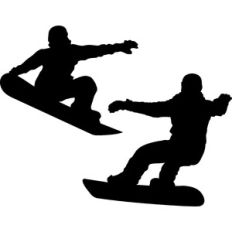 silhouette snowboarder