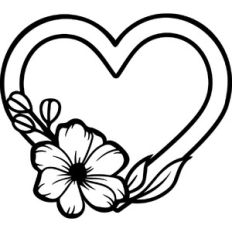 Floral Heart Outline