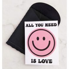happy face all you need is love mini card and envelope