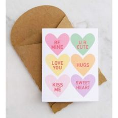 candy hearts mini card and envelope