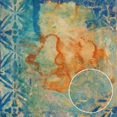 Blue Rust Palette Grunge Misprint Monoprint Background Pattern