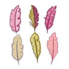 Feather stickers set
