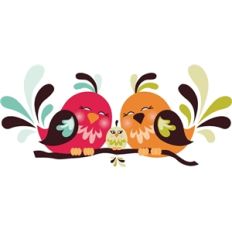 one baby bird family