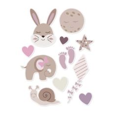 Baby animals girl - die-cut stickers