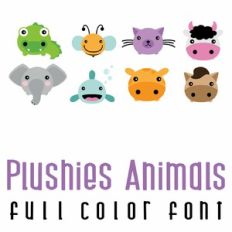 Plushies Animals Full Color Font