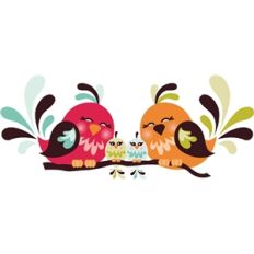 two baby bird family
