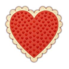 Card Heart Studded Scallop Edge Easel