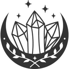 Mystical Moon with Crystals