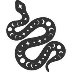 Celestial Snake with Moon Phases