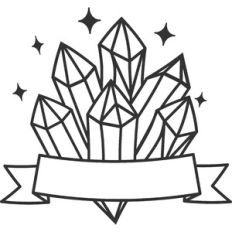 Crystal Cluster with Banner