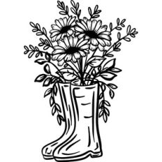 Boots with Flowers
