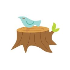 tree stump and bird