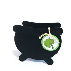 Calderon Pot Of Gold Treat Box with Shamrock Tag