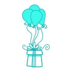 Balloons Holding Present