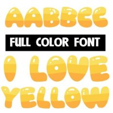 I Love Yellow Color Font