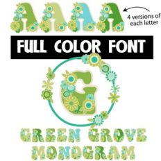 Green Groove Monogram Color Font