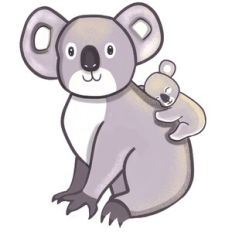 Cute Mom Koala with baby