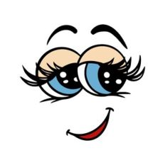 Cute face - wit color accents