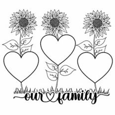 Sunflower Heart Family Tree - 3 People
