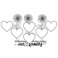 Sunflower Heart Family Tree - 6 People