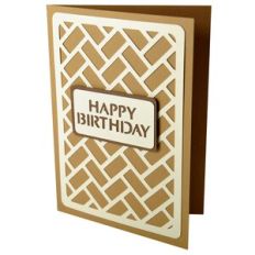 Happy Birthday Basketweave Stencil Card