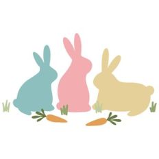 Bunny Trio Grass Carrots