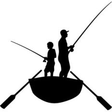 silhouette fishermen on the boat