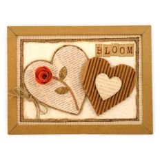 Frame Card 3D Pleated Heart Flower