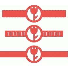 3 decorative bands w ribbon slot - tulip