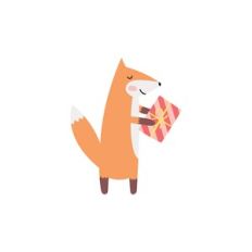 Fox with Present