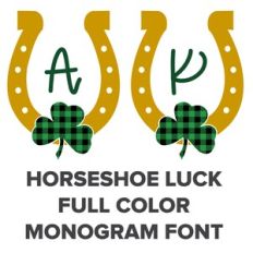 plaid horseshoe full color monogram font