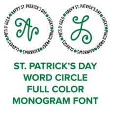 st patrick's day word circle full color font