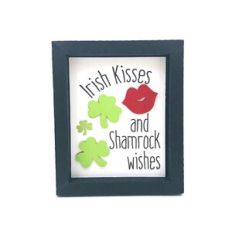 Irish Kisses  Shamrock Wishes Shadow Box 4 x 5 inch