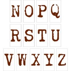 Letter Tiles Vintage Type N thru Z