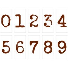 Number Tiles Vintage Type 0 thru 9