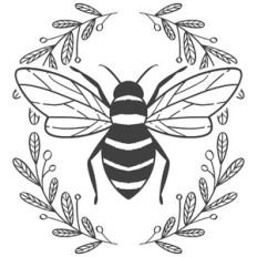 Bee with Leaf Wreath