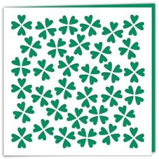 Scattered Four Leaf Clover Good Luck Card