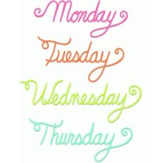 days of the week monday-thursday